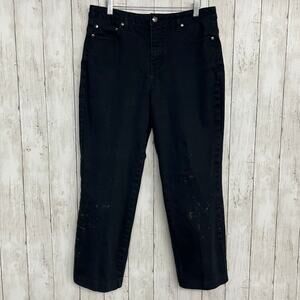 L.A. Blues Stretch Black Straight Leg High Rise Denim Jeans For Repurpose 10P